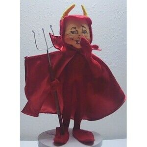 Annalee 2008 9" Red Devil Elf Doll with Cape and Pitchfork